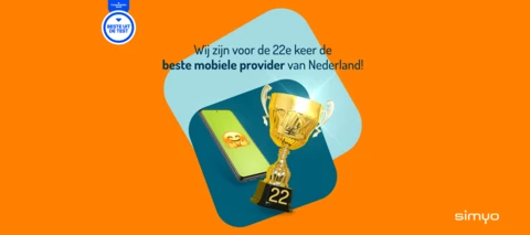 Simyo voor de 22ste keer uitgeroepen tot beste mobiele provider!🥳️