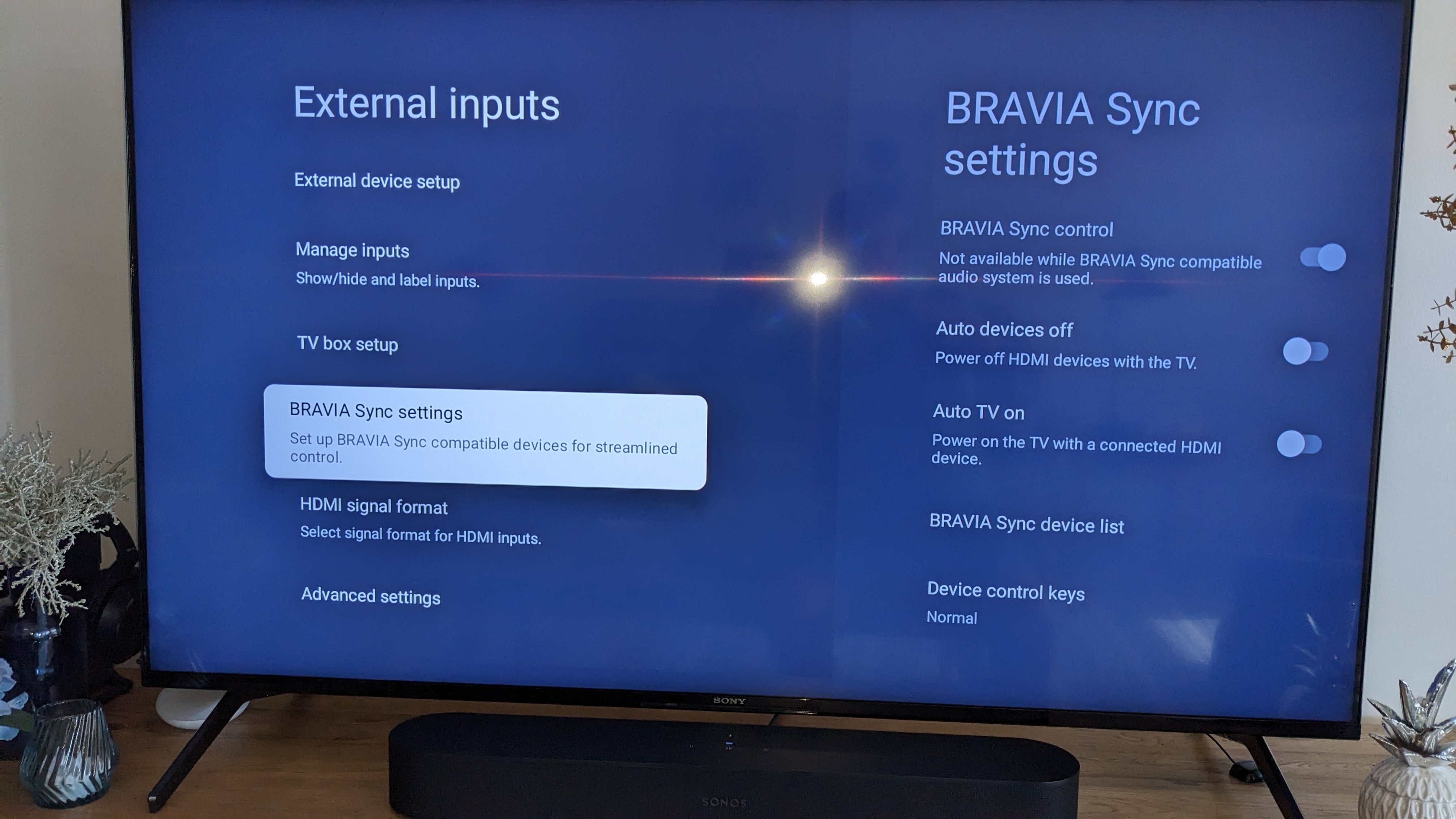 Connecting a BRAVIA TV to an external device via the Soundbar using HDMI ( ARC / eARC) cables