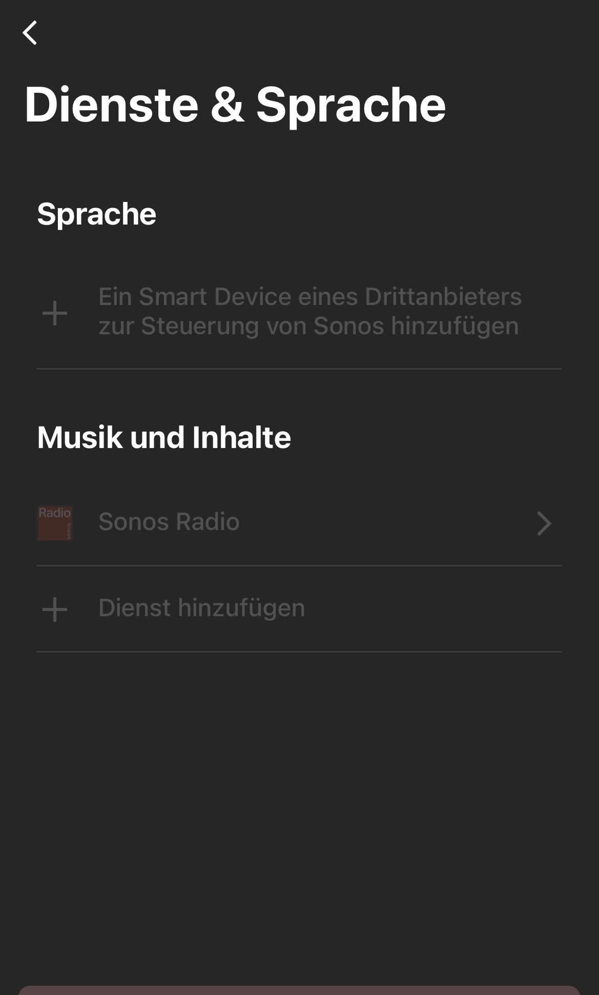 cannot add spotify or other services - „this is not available“ | Sonos