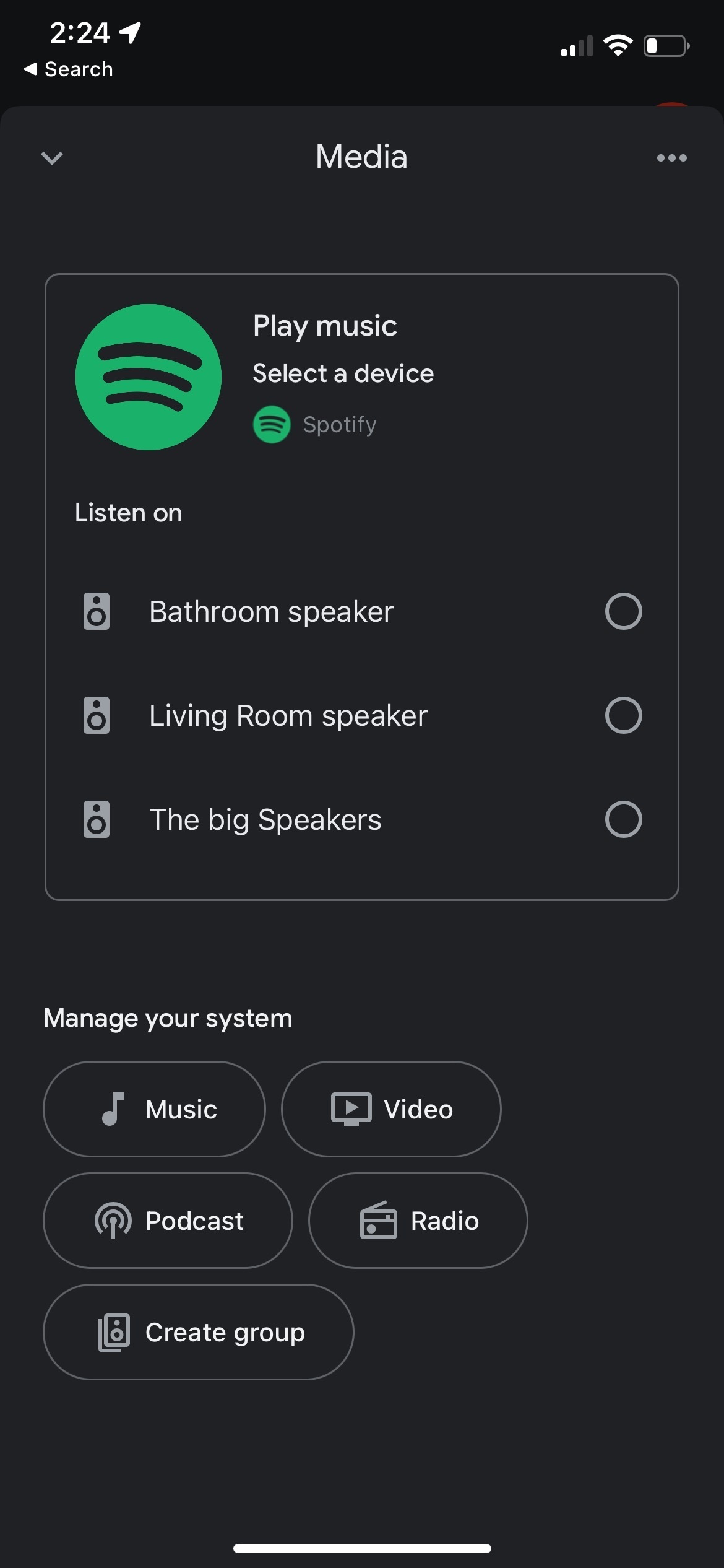 Speaker Google Home but not in Spotify | Sonos