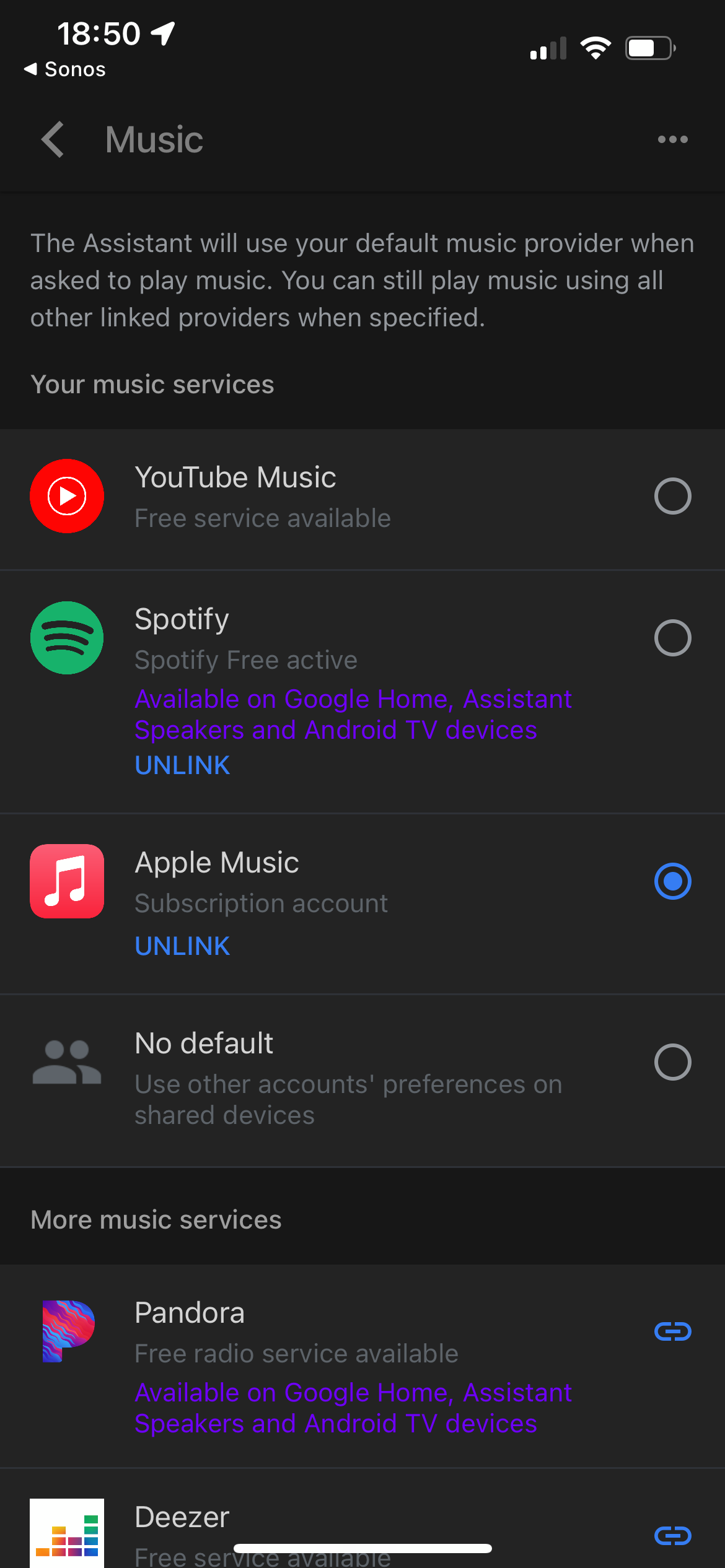 Sonos google store assistant apple music