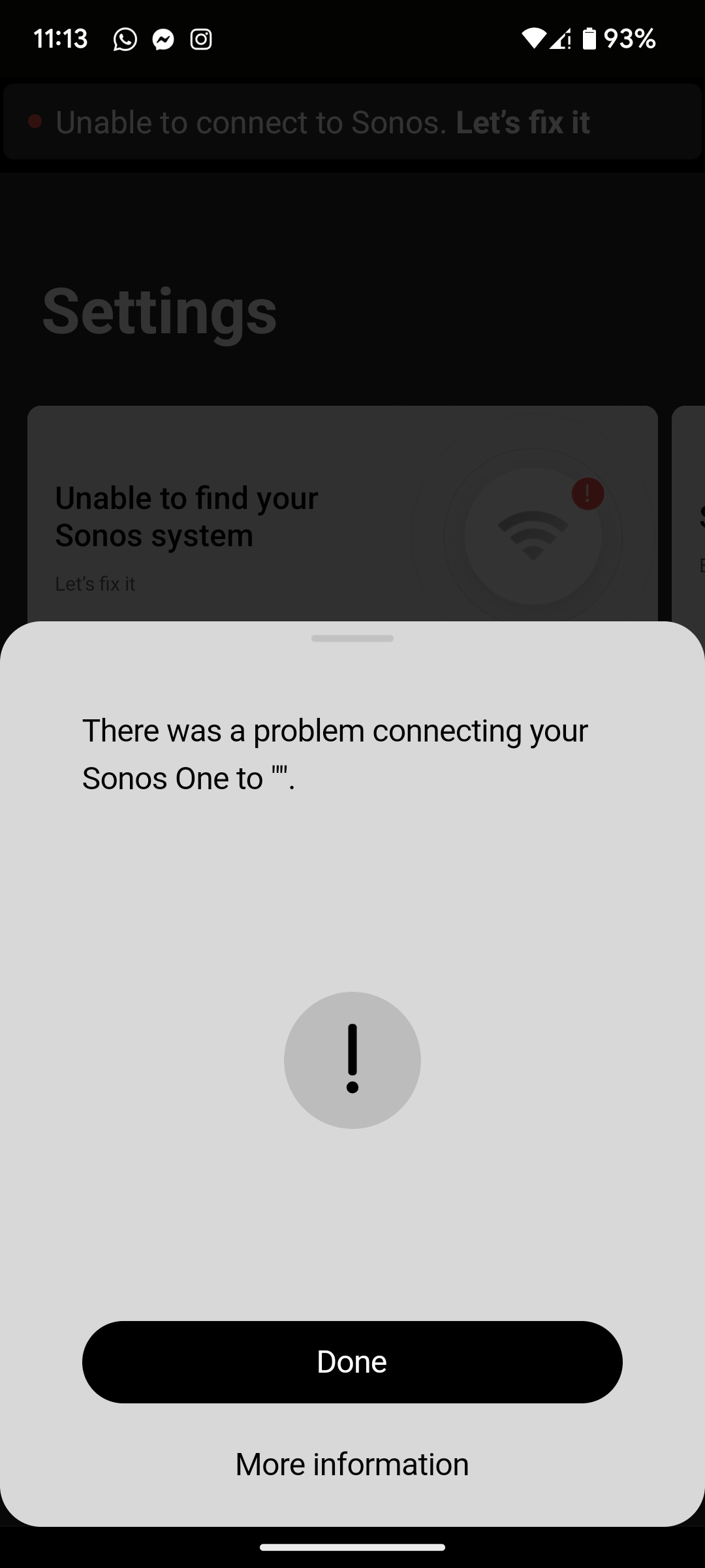 There a problem connecting One to ". | Sonos Community