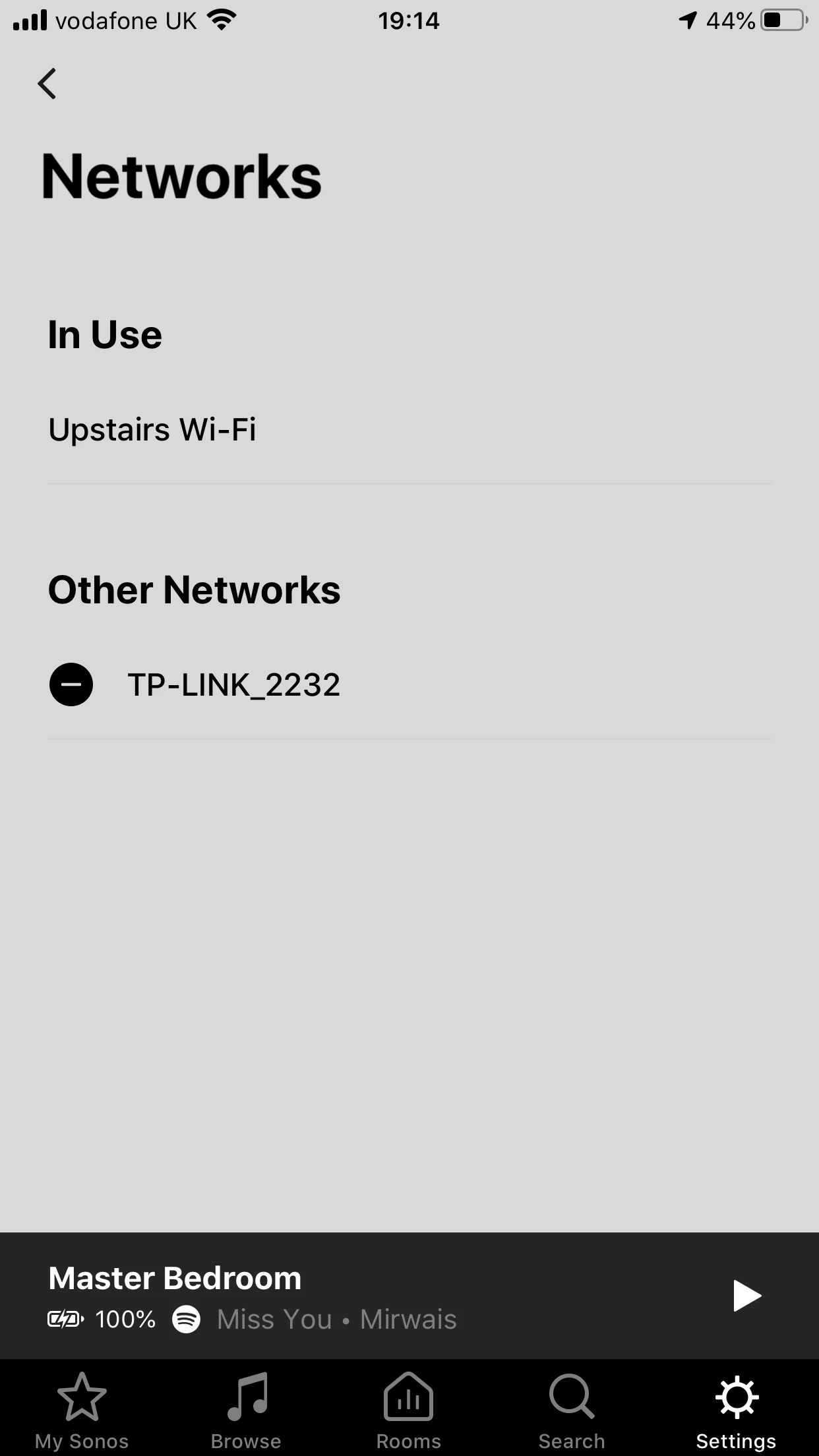 changing sonos wifi network