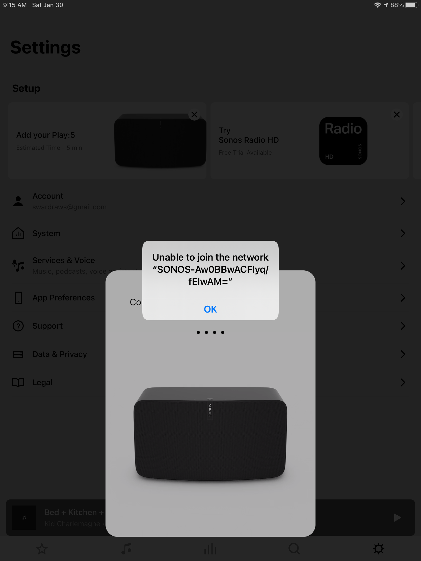 Unable to join Sonos during | Community