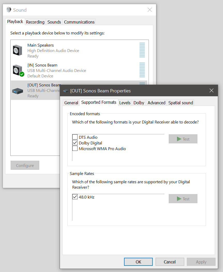 hydrogen Uafhængig lunge How to set up your Sonos Beam on a Windows 10 PC | Sonos Community