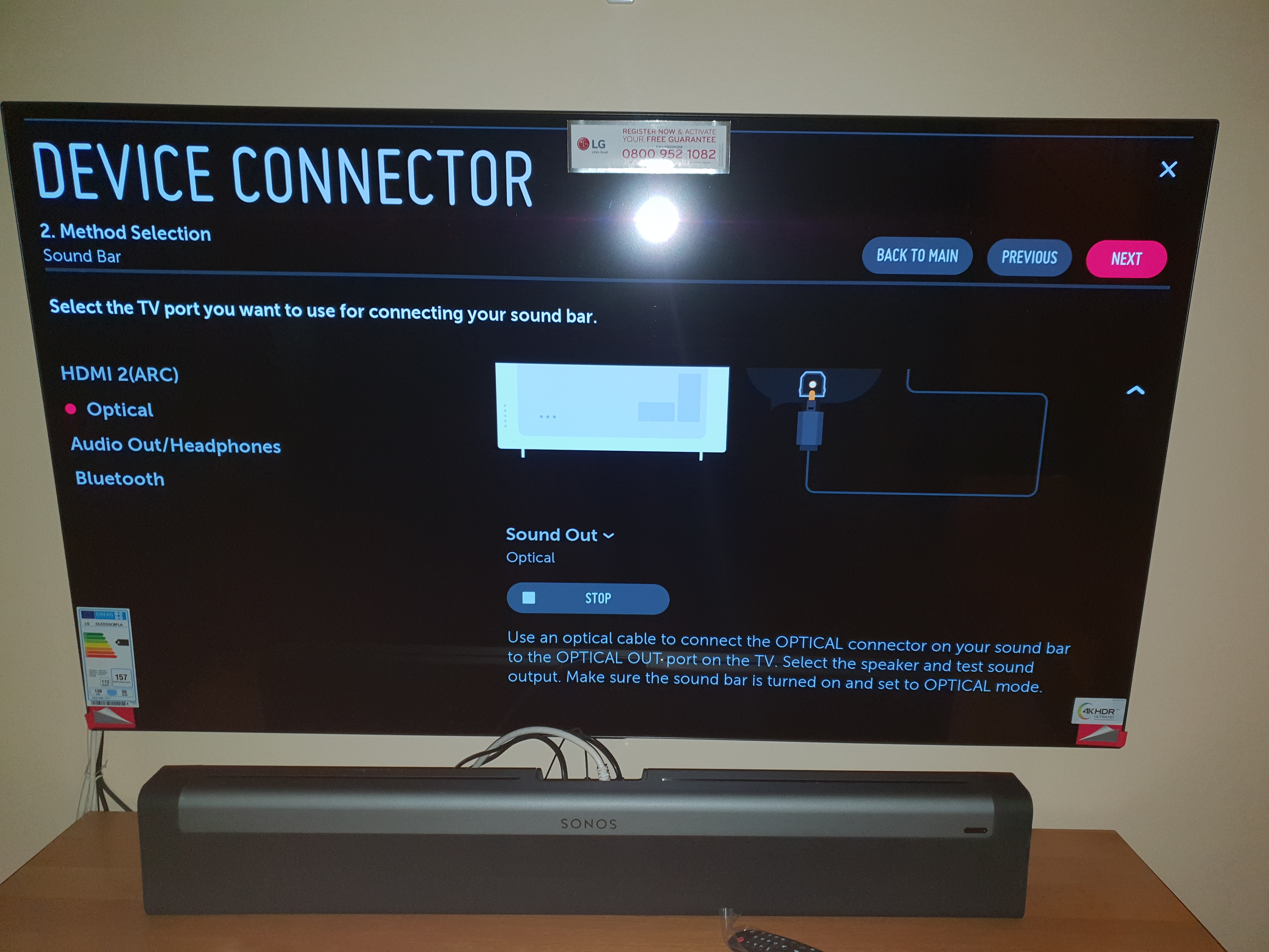 How to Sonos Playbar LG 55C8PLA and LG MAGIC remote AN-MR18BA? | Sonos Community
