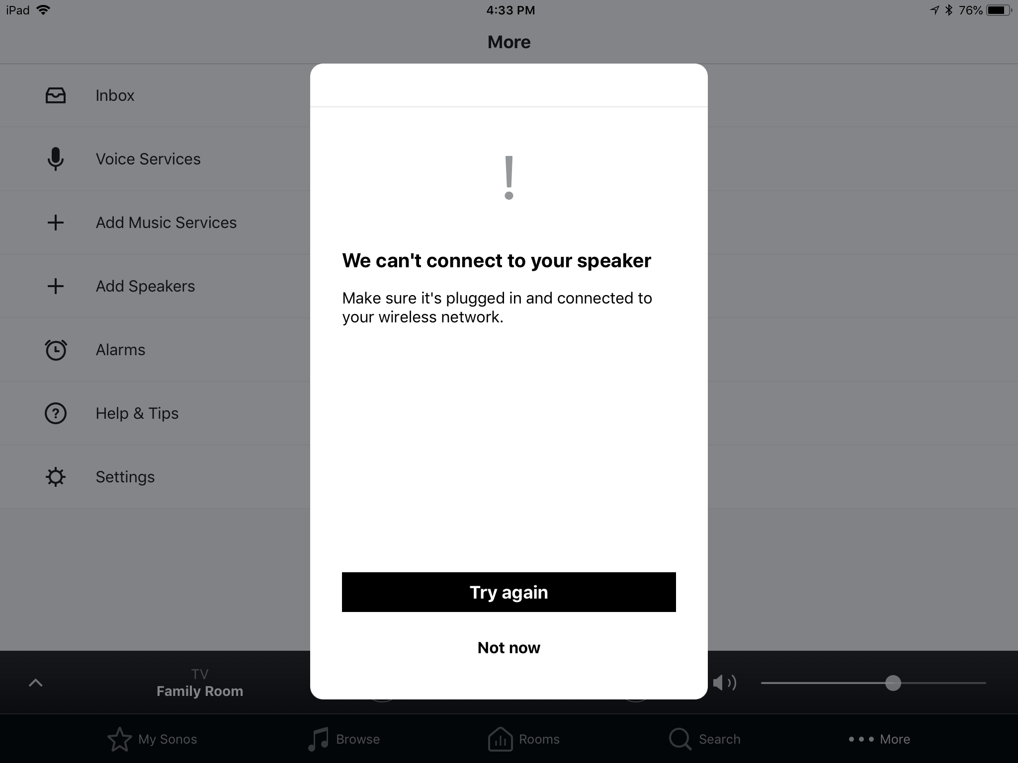 sonos one speakers won't connect trying to add alexa Sonos Community