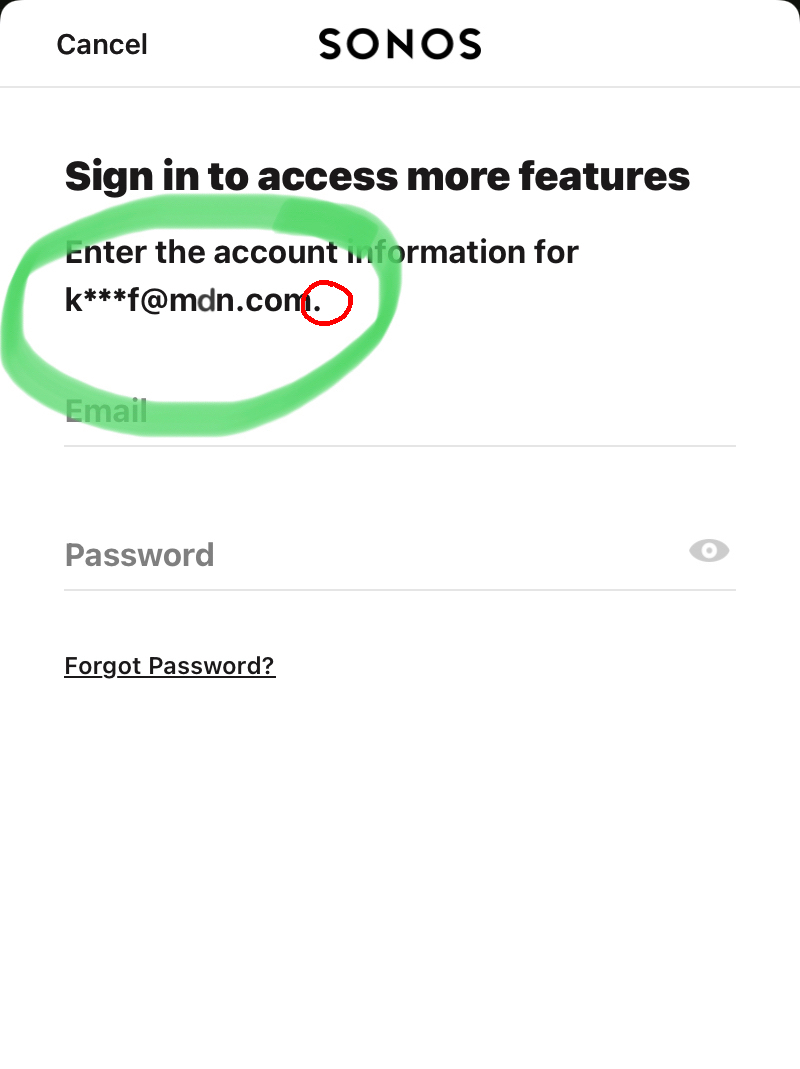 same others app wont let me sign does | Sonos Community