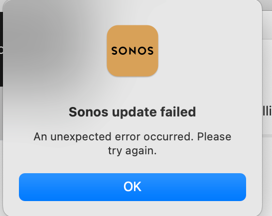 Frastødende Efterligning Pludselig nedstigning Controller Update Error on Macbook | Sonos Community