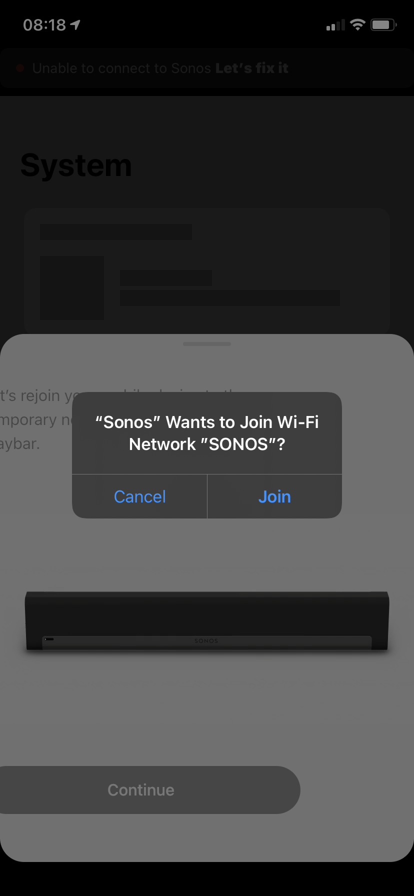 Forlænge Subjektiv Bygge videre på Unable to join the network "SONOS" after changing Router on S2 App | Sonos  Community