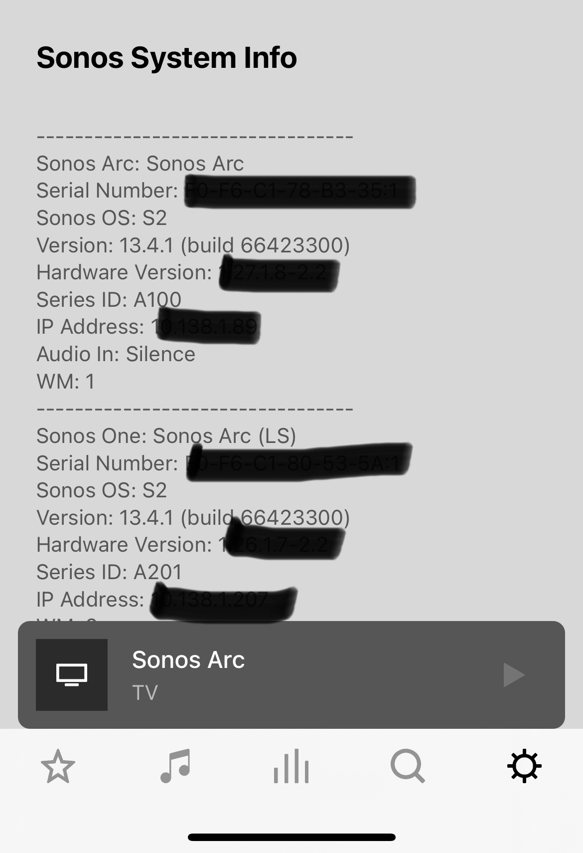 sonos audio in silence