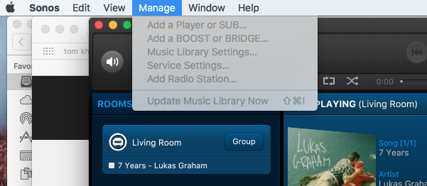 I can't select anything from Manage drop down menu on my Mac desktop controller | Sonos Community