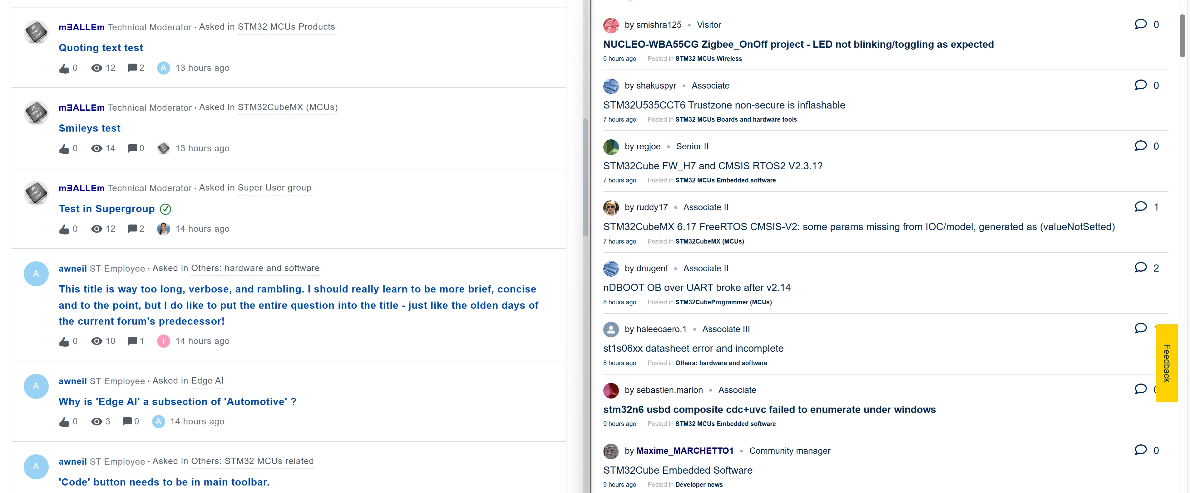 New forum comments\ | Community