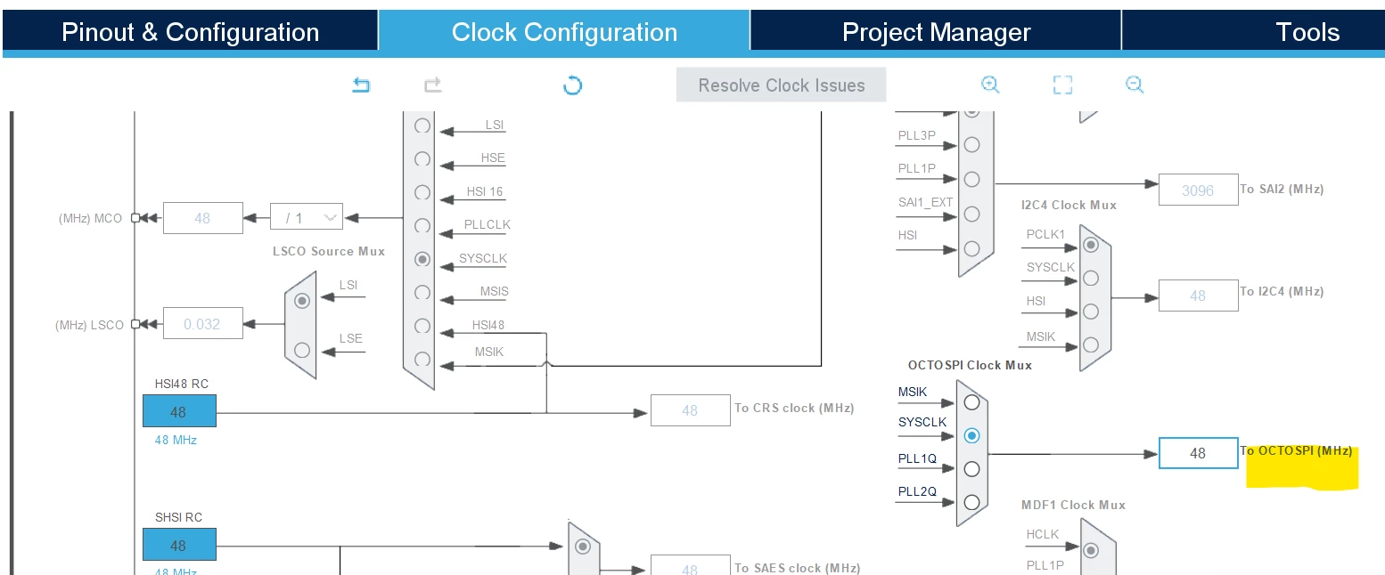 OSPI Clock Configuration on STM32U5A9J-DK | Community
