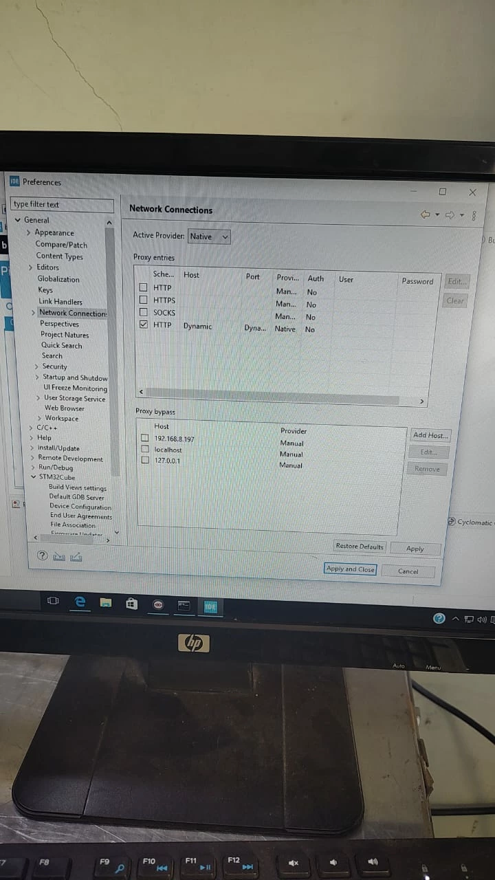 network connection setting