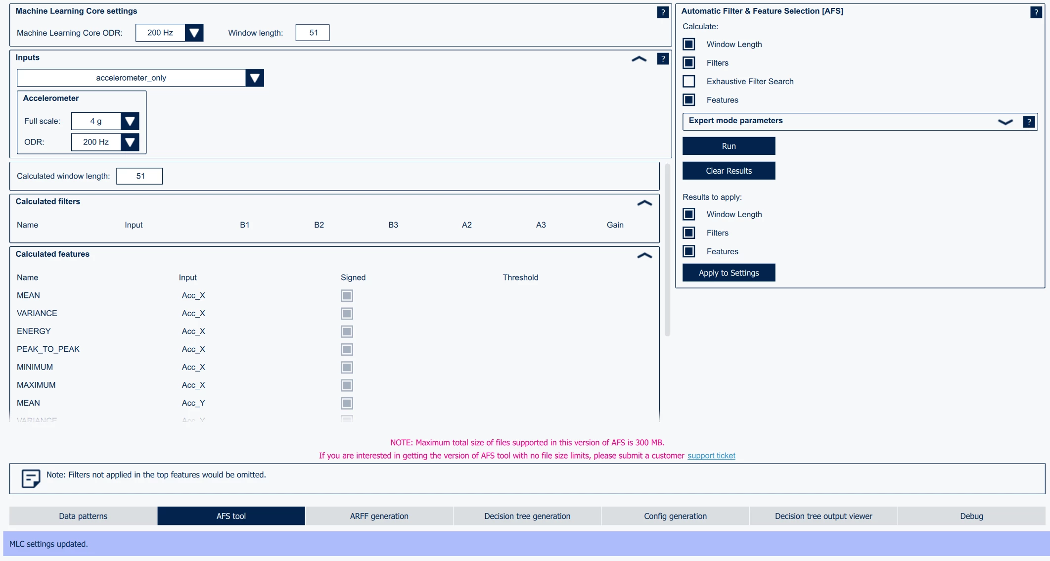 Figure 11: MEMS Studio - AFS tool