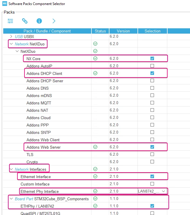 Figure 9 – Software Packs network configuration