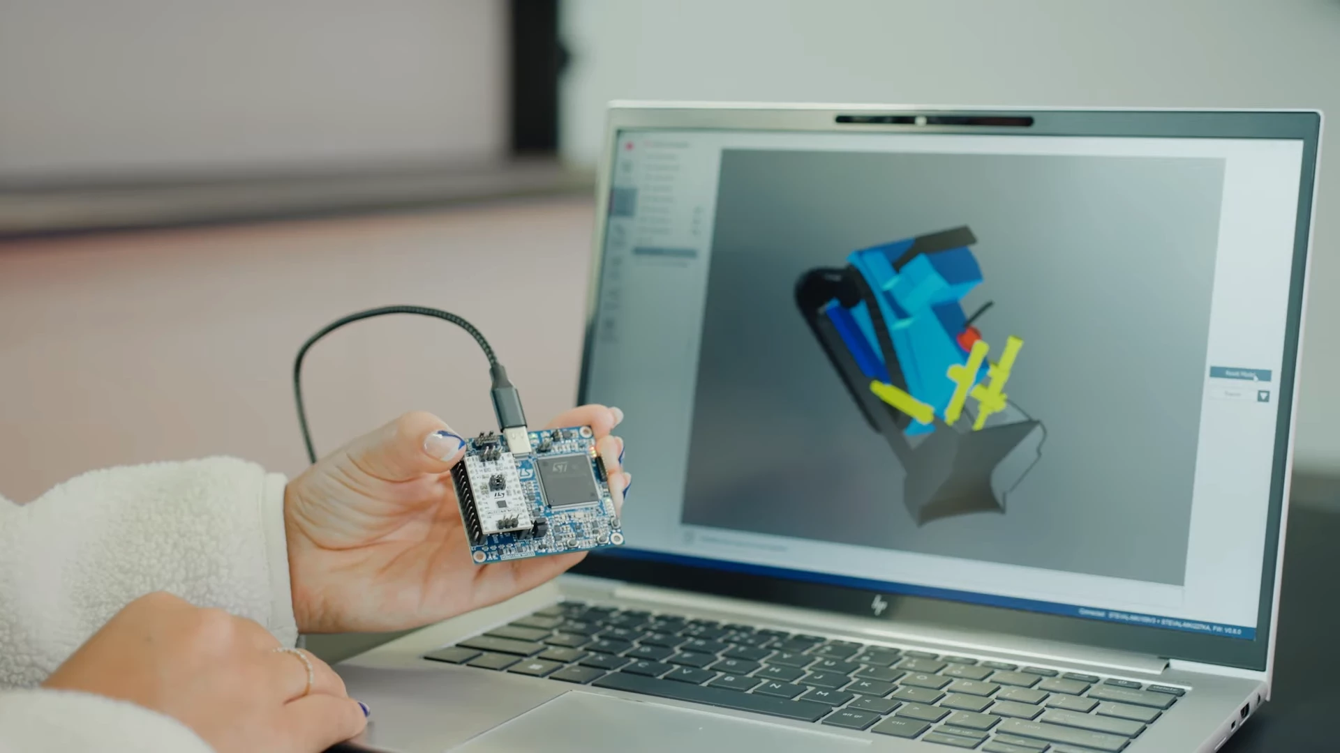 Figure 15: Sensor Fusion Low Power (SFLP) with STEVAL-MKI109D, STEVAL-MKI227KA and MEMS Studio