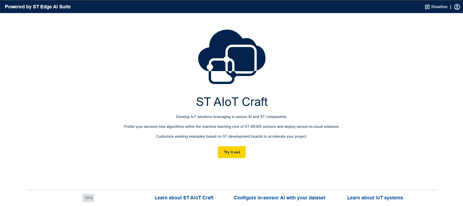 Figure 1. ST AIoT Craft home page