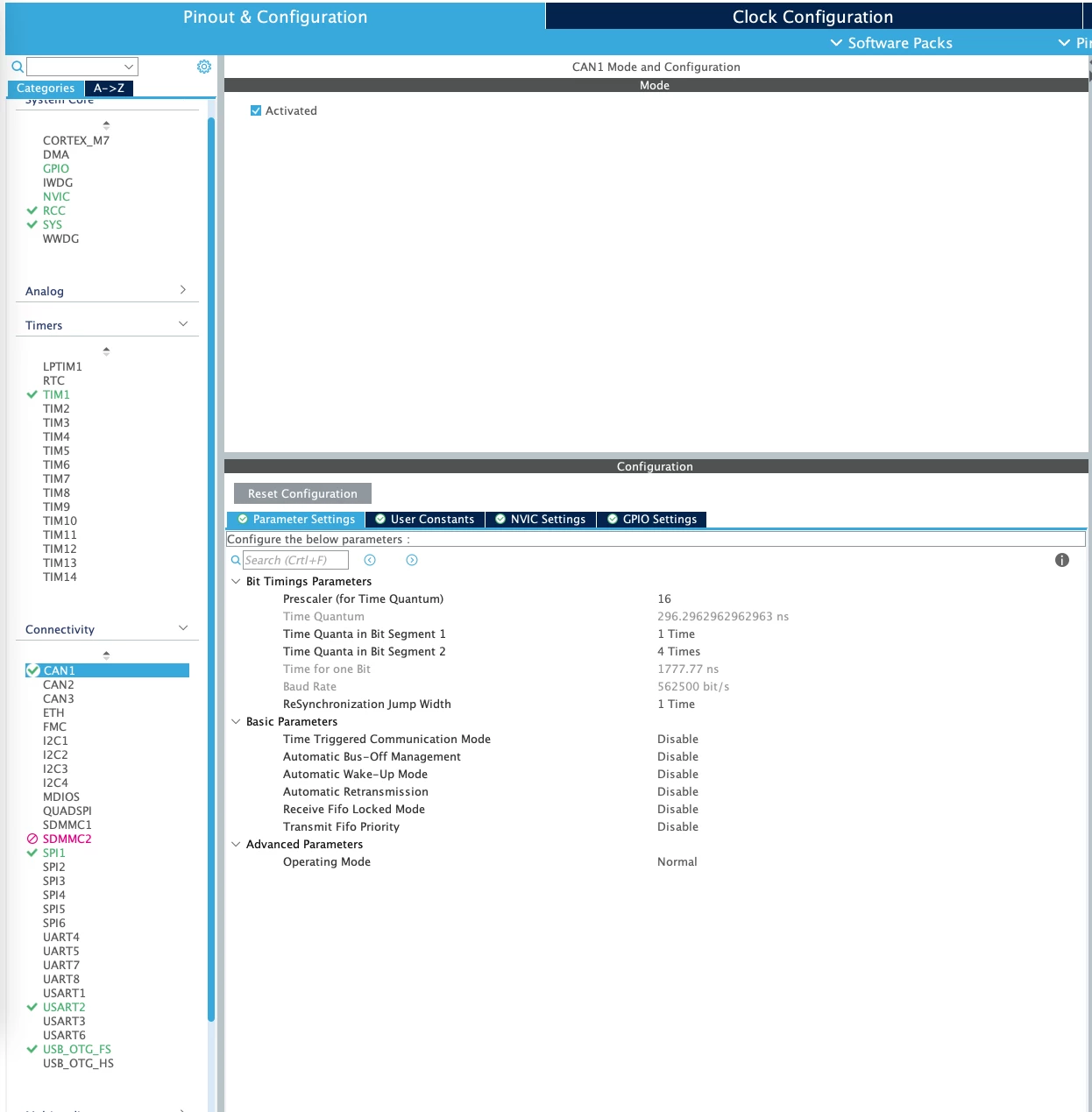 STM32F7 CAN BUS Rx Interrupt not triggering | Community