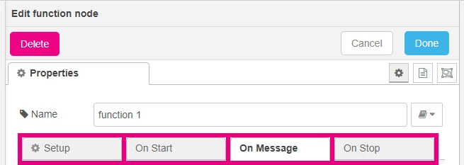 Fig. 3: Function node tabs
