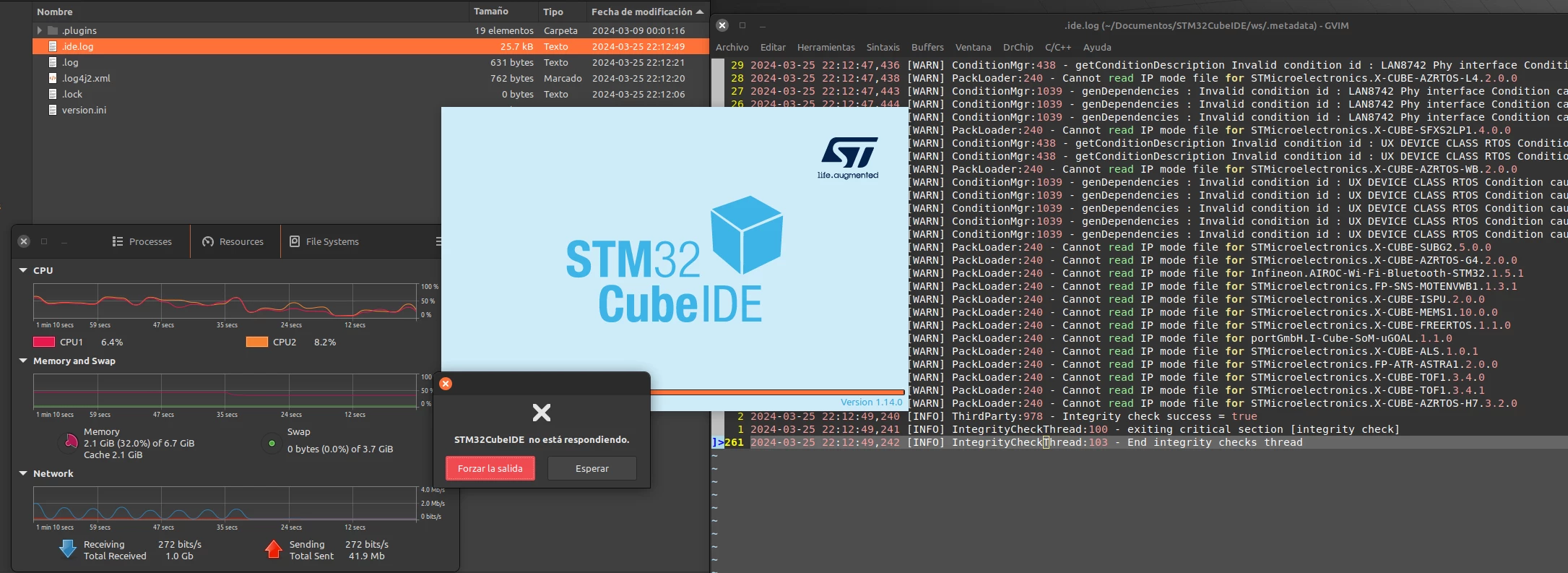 CubeIDE doesn't start a workspace on Linux Mint 20.3 | Community