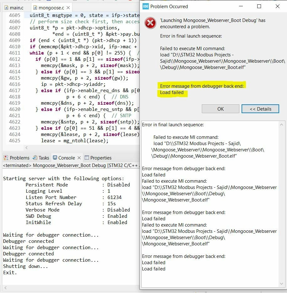 CubeIDE Load Error when Flash is set 2MB