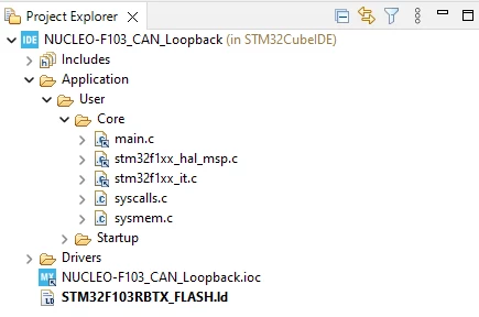 Figure 18. Project explorer view after generating the code