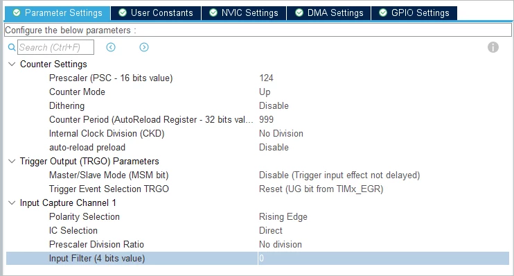 TIM2 configuration