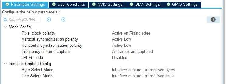 DCMI parameters