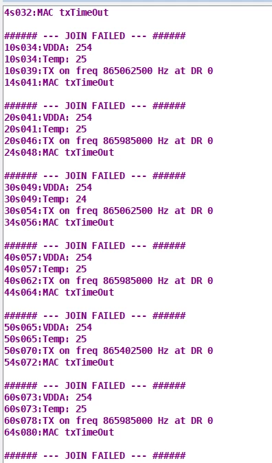 Serial log of module