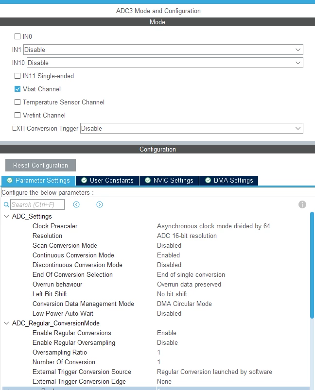 ADC3 configuration