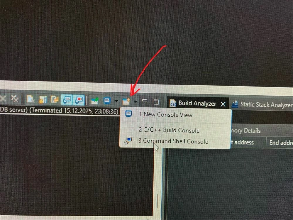 Click on "3 Command Shell Console"