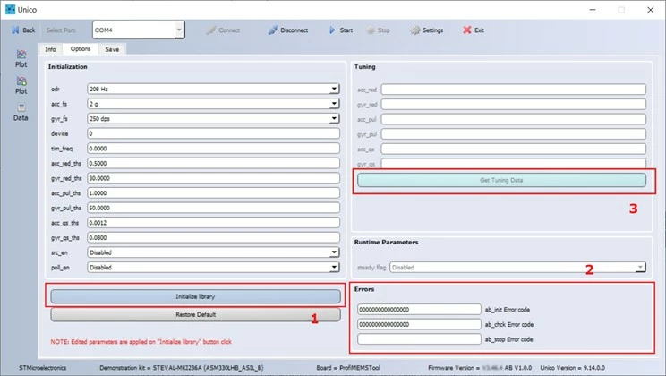 Figure 8: [Options] tab.