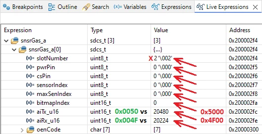 STM32CubeIDE Live Expressions - 1 - Array - Element 0.png