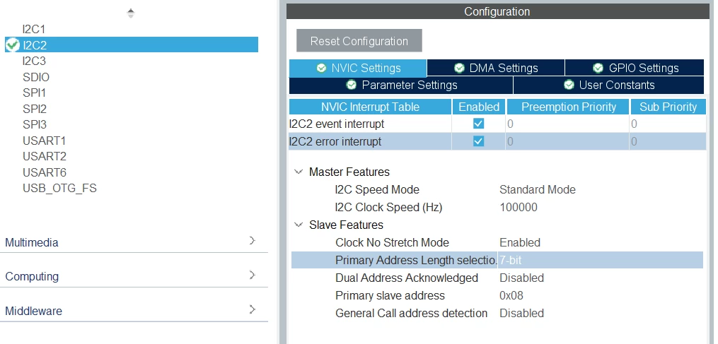 STM32 Nucleo I2C Slave answer with Interrupt | Community