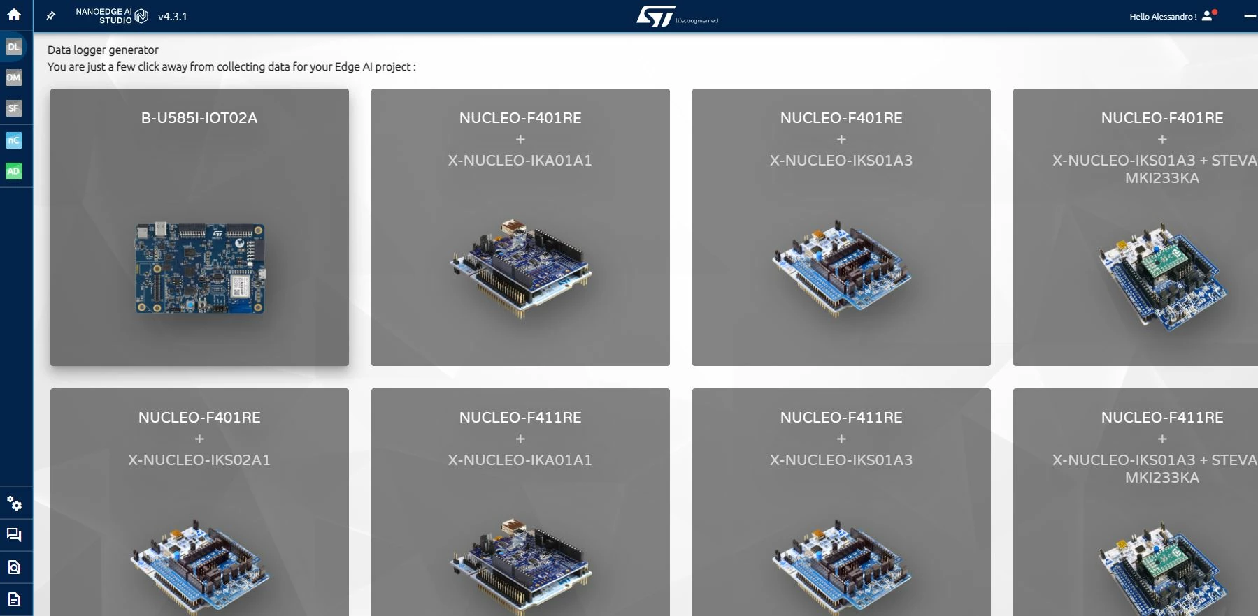 The option with my Nucleo Board (H743zi2) don't appear