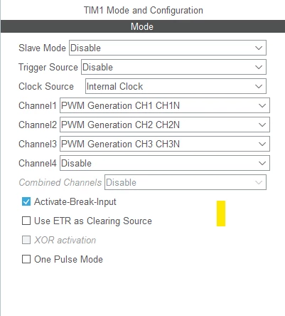 TIM1 Channel Modes