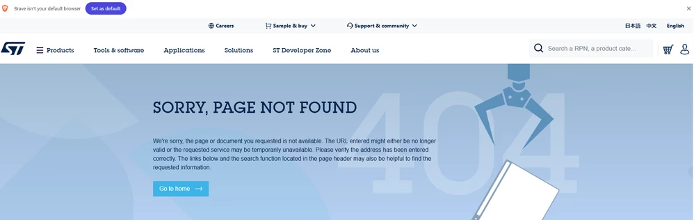 ST Material compliance declarattion page access error.png