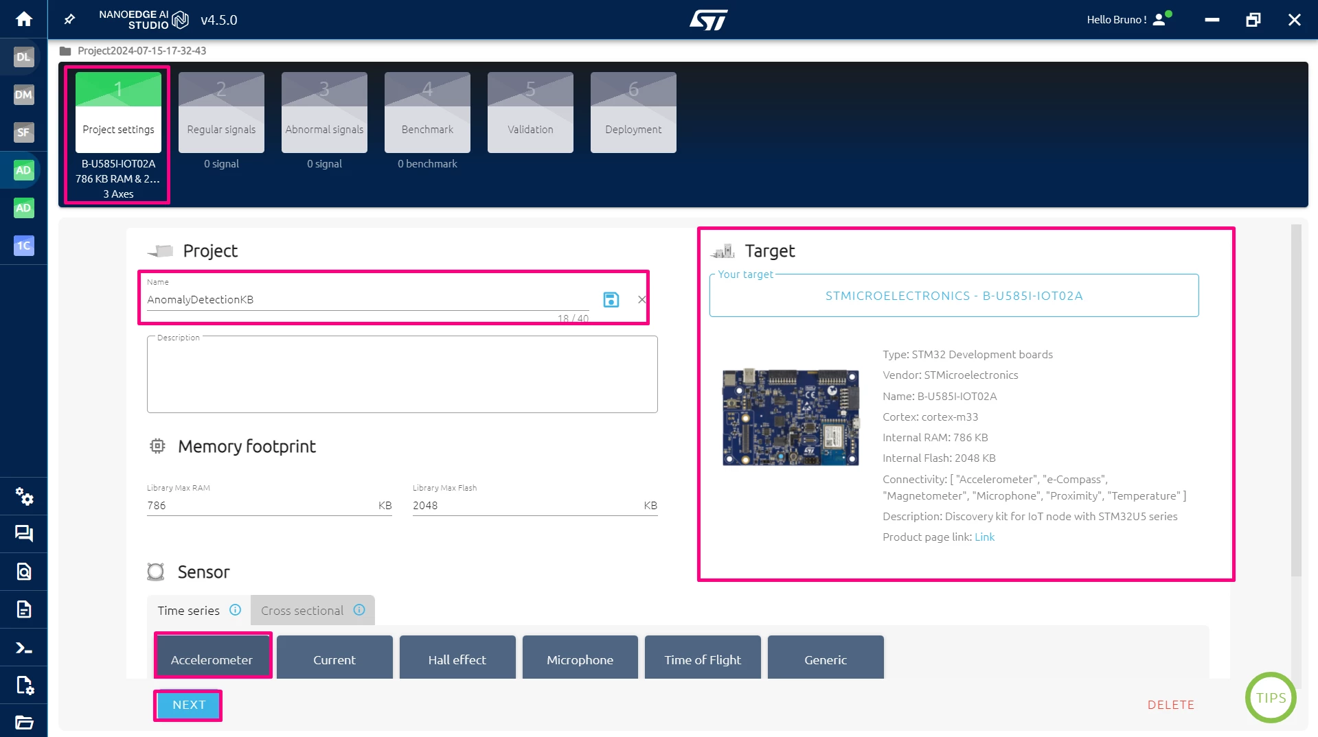 Figure 2 - Project Settings