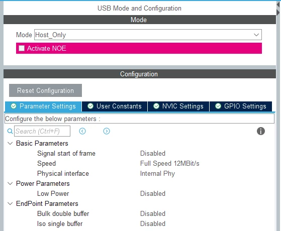 USB peripheral configuration