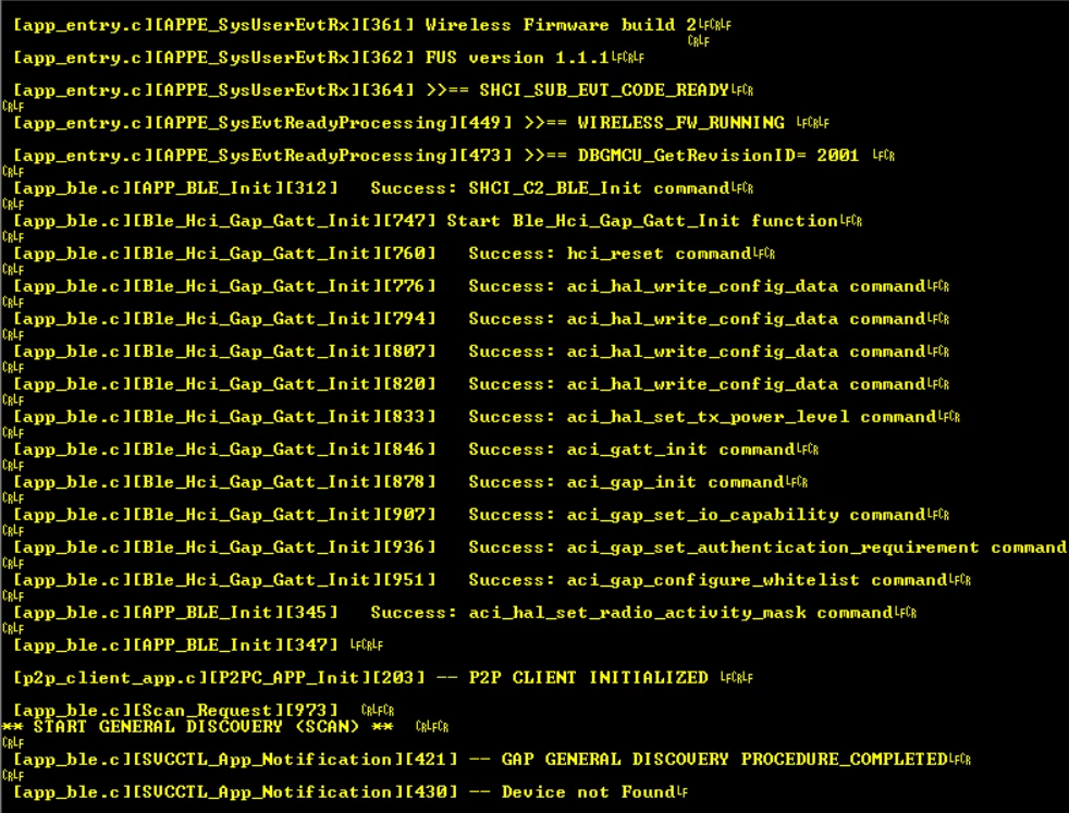P2P server and P2P Client pair on STM32WB does not work when both are a ...