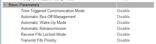 Figure 10. Basic CAN parameters setting