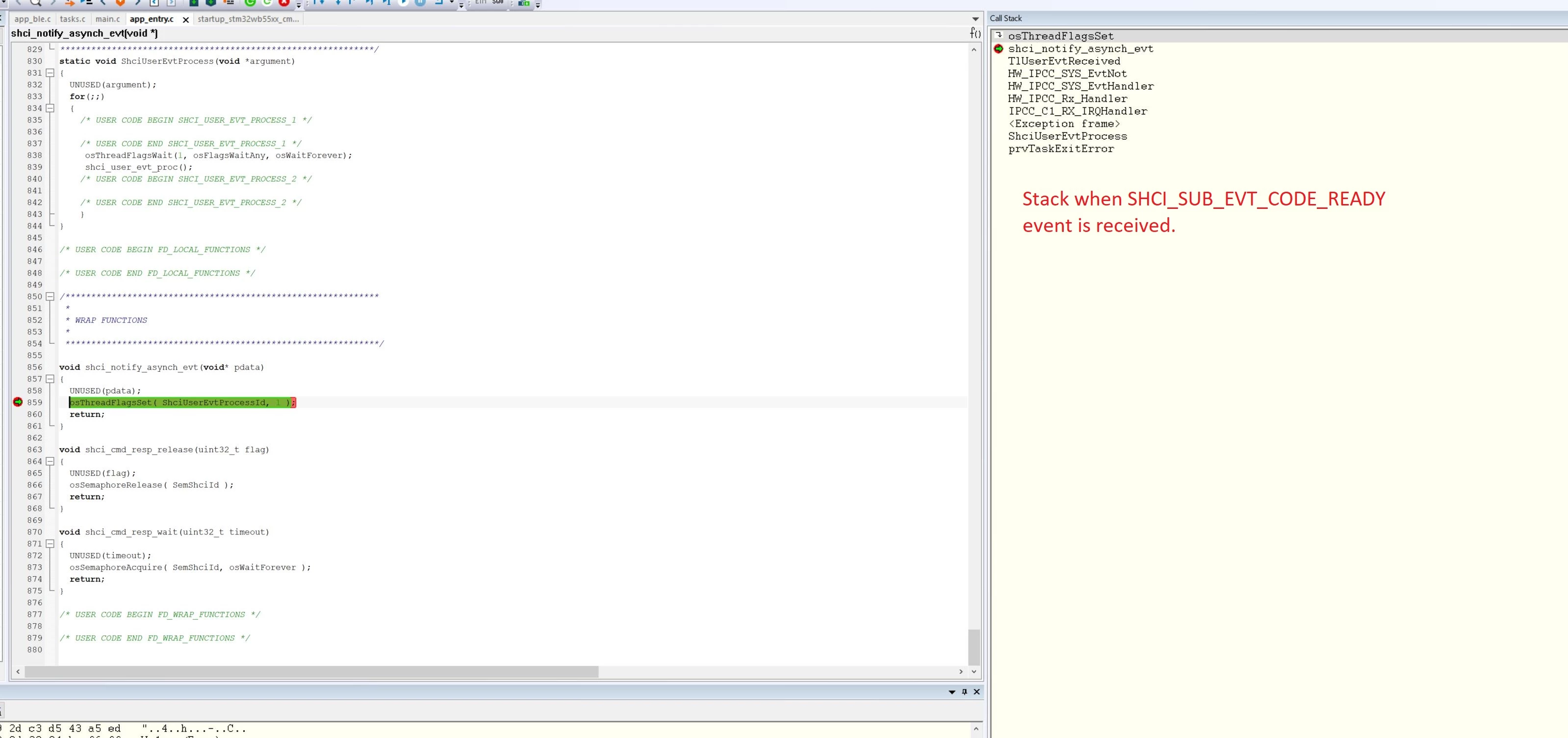 STM32WB BLE SHCI_SUB_EVT_CODE_READY Event is NOT received | Community