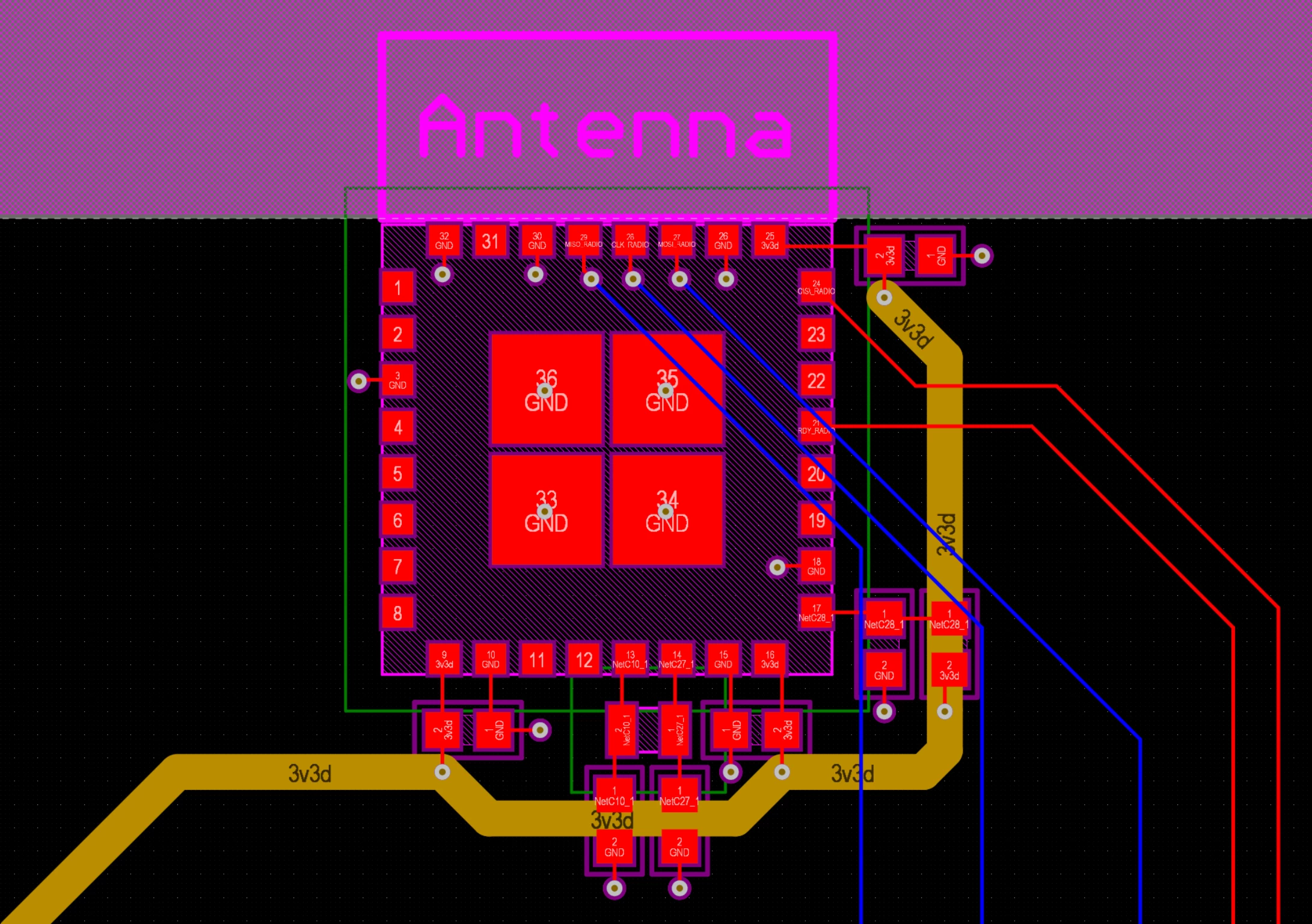 Wireless SoC PCB routing
