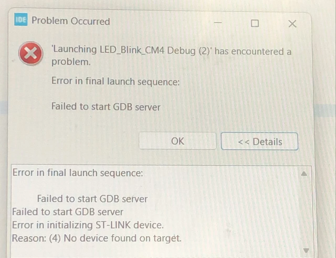 STM32Cube IDE: Failed to start GDB Server on STM32WL NUCLEO-WL55JC1 ...