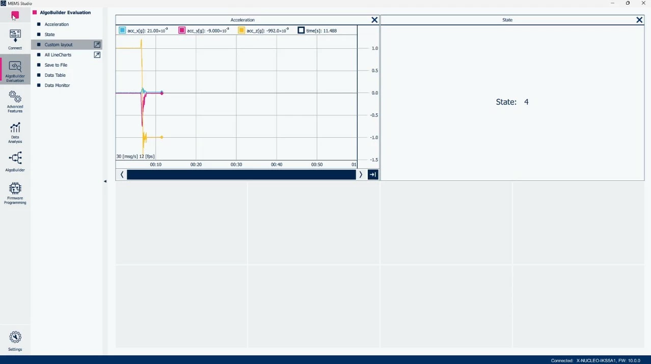 Figure 17: MEMS Studio - AlgoBuilder Evaluation - The package is not in an upright position
