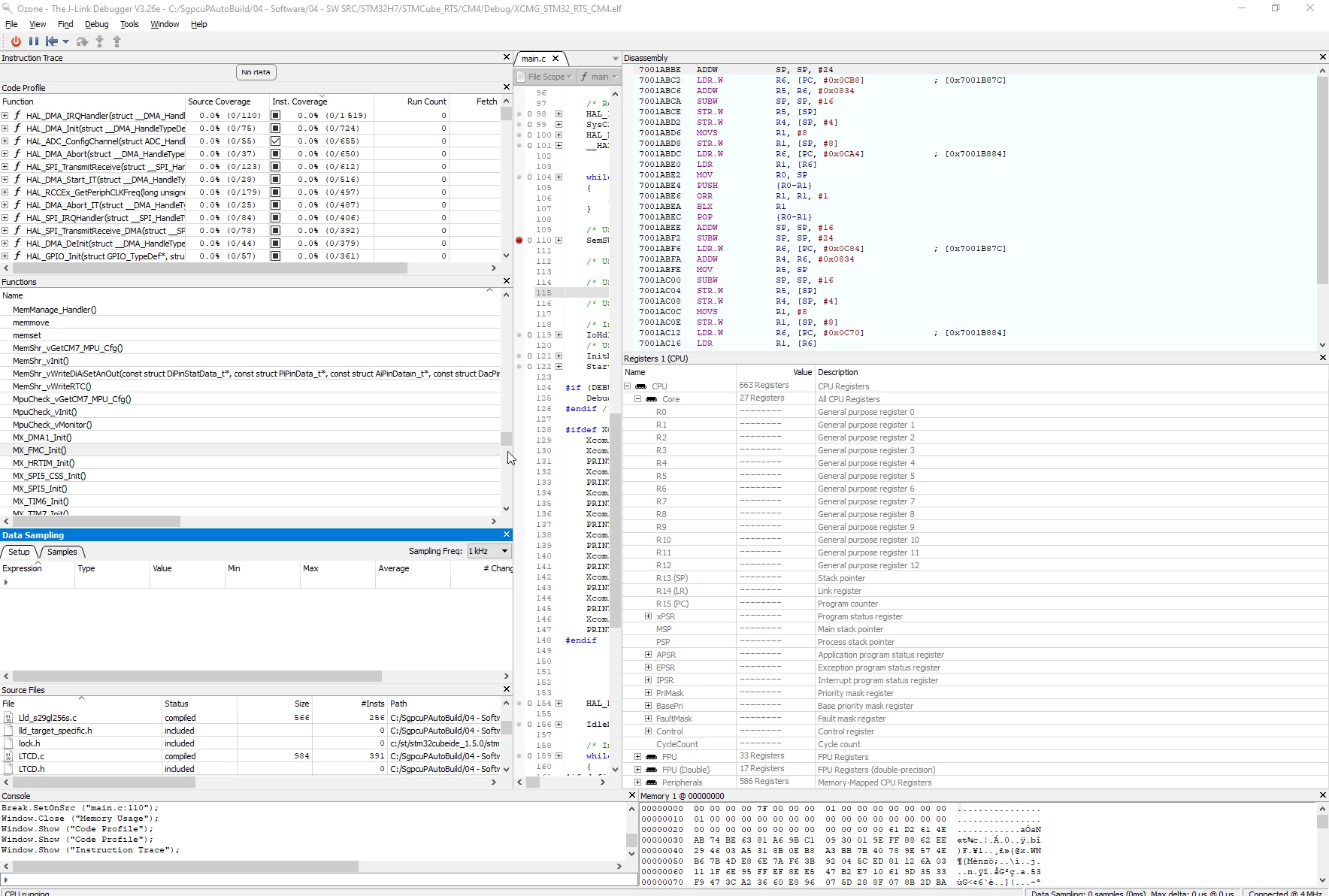 Code Coverage for DUAL CORE STM32H745XI https://www.segger.com/products ...