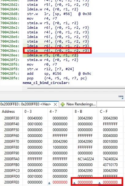 Dissass. inside der nema_cl_create: overwriting behind actual stack end