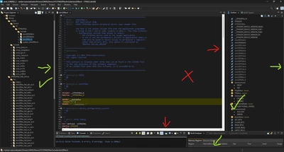 CubeIDE with white scrollbar